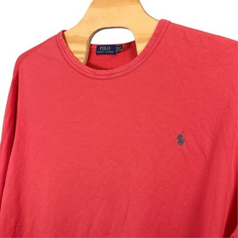 Polo Ralph Lauren Sweatshirt Mens 4XB Pony Logo Orange Cotton Pull-over